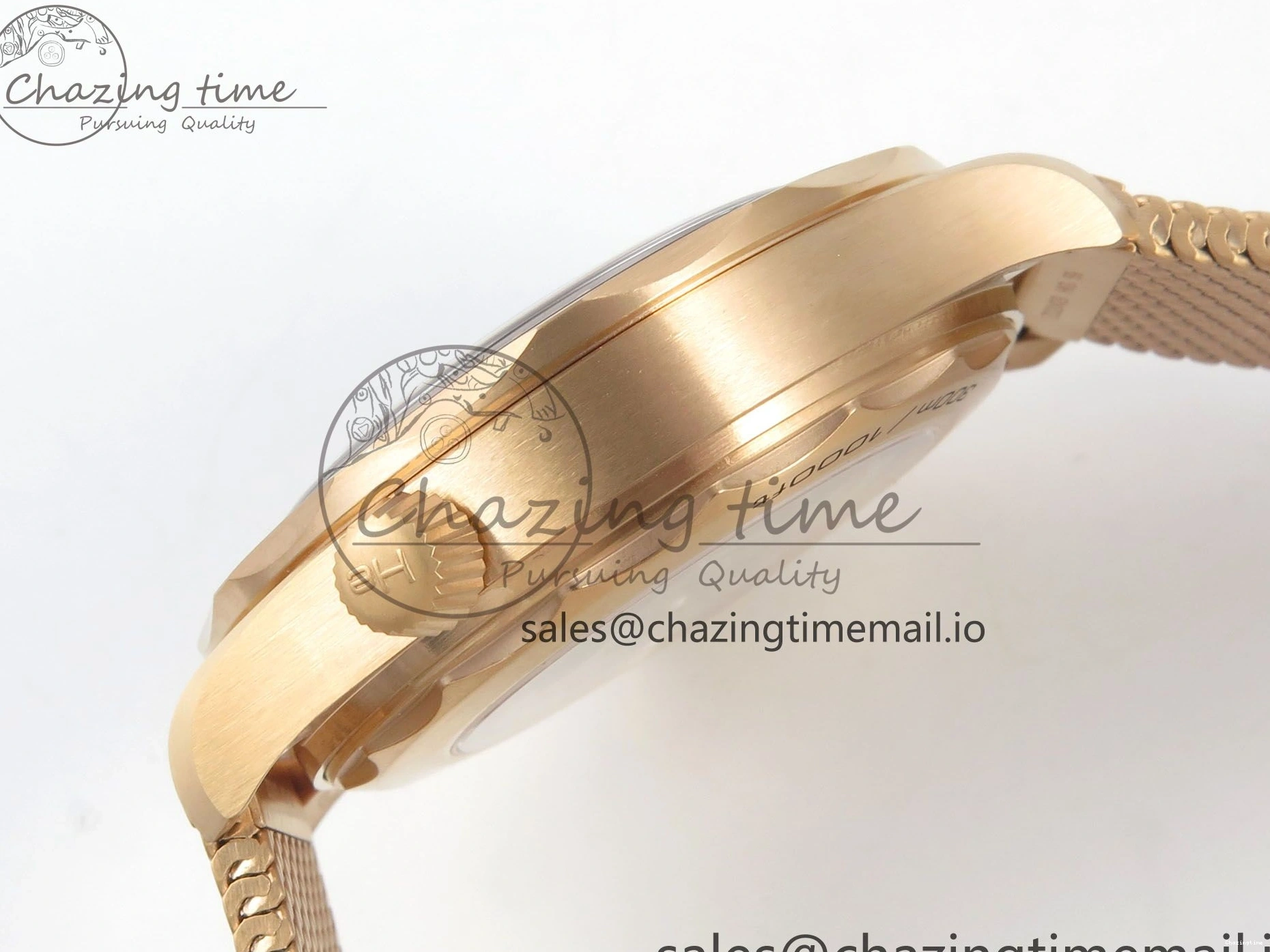 0226 Stylish Seamaster 300M Diver Rose Gold VSF 1:1 Best Edition Black Dial on Mesh Bracelet A 7662